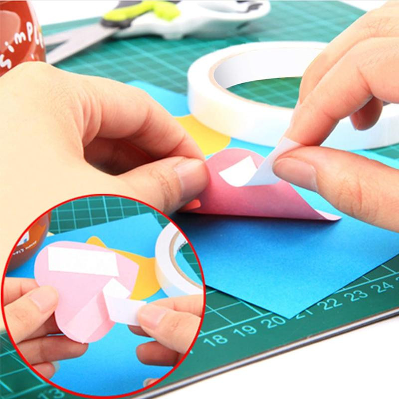 Yiran Doppelseitiges Klebeband Weiß für Basteln, Scrapbooking und DIY-Projekte, 30 m - Bild 2