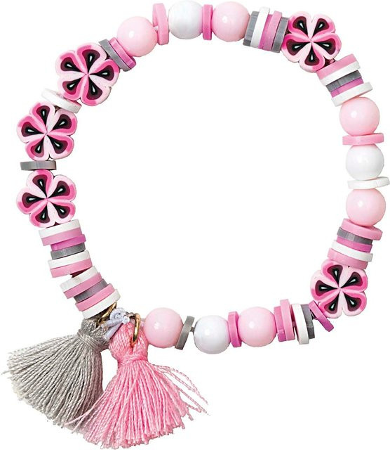 Rico Design Mini Perlen Armband Set rosa-grau - Bild 1