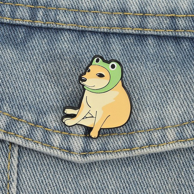 Brosche Doge Meme Emaille Pins, Shiba Inu, Unisex - Bild 1