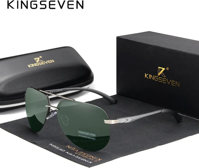 KINGSEVEN Sonnenbrille Pilot, randlos, Aluminium, polarisiert, Unisex - Bild 1