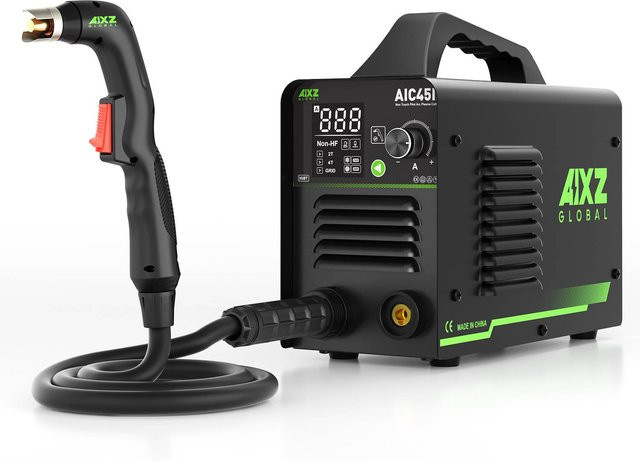AIXZ AIC45II Plasmaschneidgerät in Schwarz mit HF-freiem berührungslosen Pilotbogen, IGBT-Inverter und 2T/4T Funktion für das Schneiden von 8-16 mm, 220V 240V - Bild 1