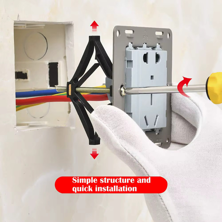 Reparatur-Set für Typ 86 Steckdosen und Schalter in Schwarz zur Befestigung alter Unterputzdosen - Bild 3