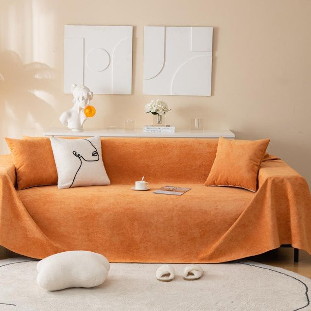Wasserdichtes Sofa Handtuch aus Universalstoff in Chenille und Velvet, Modern Schlicht, B/B: 180 x 130 cm - Bild 1