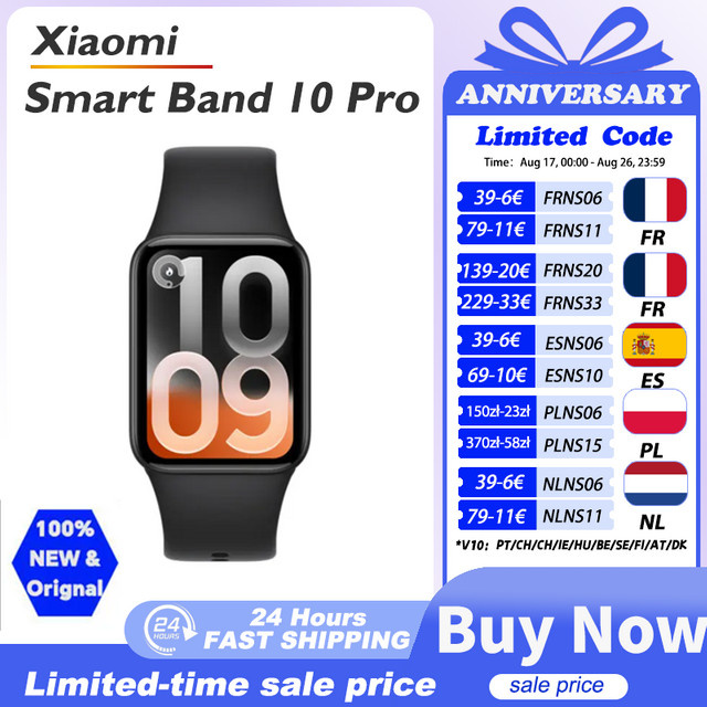 Xiaomi Smart Band 10 Pro Globale Version Bluetooth Smartwatch mit 1,74 Zoll AMOLED Display, GPS und Gesundheitsüberwachung, Farbe: Schwarz, Unisex - Bild 1