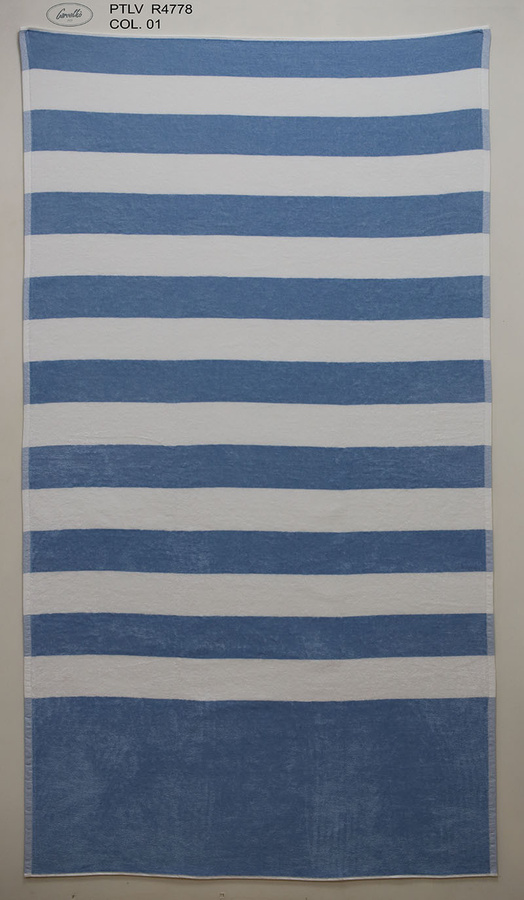 Dormabell Family Strandtuch Liegetuch aus Baumwolle gestreift blau weiß B: 100 cm, L: 180 cm - Bild 1