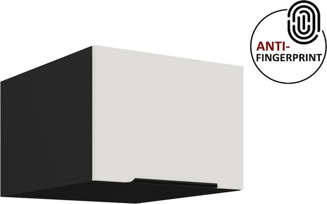 Küchen Aufsatzschrank ARIA Wandmontage in Weiss und Schwarz mit Anti-Fingerprint Oberfläche - Bild 1