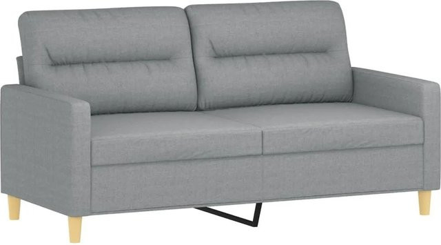 vidaXL 2-Sitzer-Sofa in Hellgrau mit Stoffbezug und Metallrahmen, modernes Design mit Armlehnen - Bild 1