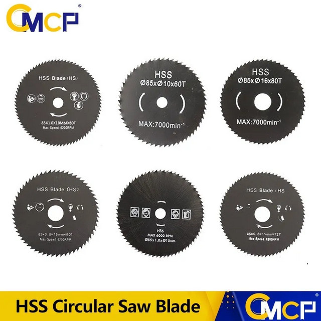 CMCP HSS Kreissägeblatt für Holz mit 44 bis 80 Zähnen, Durchmesser: 85 mm - Bild 1