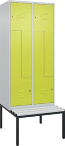 C+P Z-Spind Classic PLUS Sitzbank mit 4 Fächern und Zylinderschloss, Kunststoff-Sitzfläche, B/T/H: 212,0 x 80,0 x 81,5 cm - Bild 1