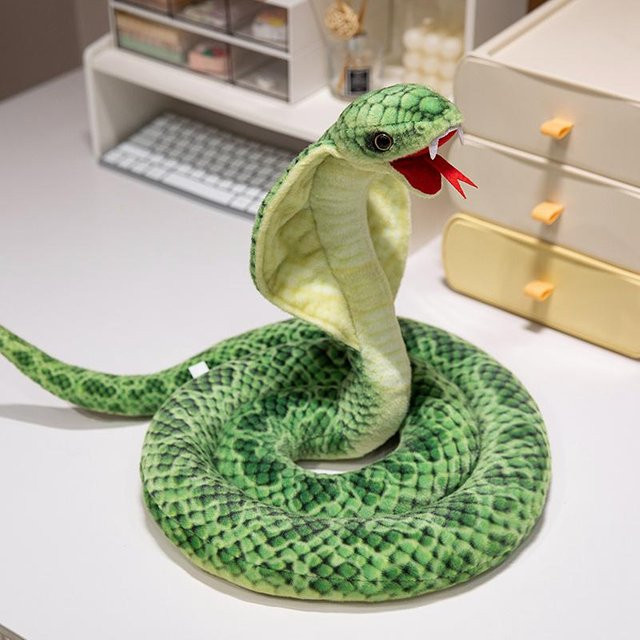 Kobra-Tier-Stoffpuppe, Plüschtier, Grün, 115cm, ab 14 Jahren - Bild 1