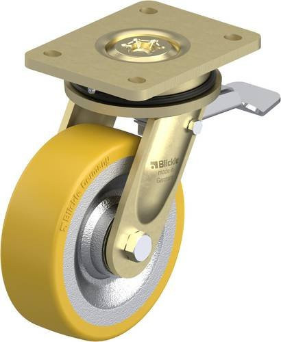 Blickle Lenkrolle LS-SETH 150K-ST mit Feststeller, Rad-Durchmesser: 15 cm, Tragfähigkeit: 650 kg, Farbe: Silber - Bild 1
