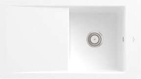 Villeroy & Boch Spüle Timeline 50 Flat bündig mit Ablagegarnitur und Handbetätigung in Stone White, Breite: 50 cm - Bild 1
