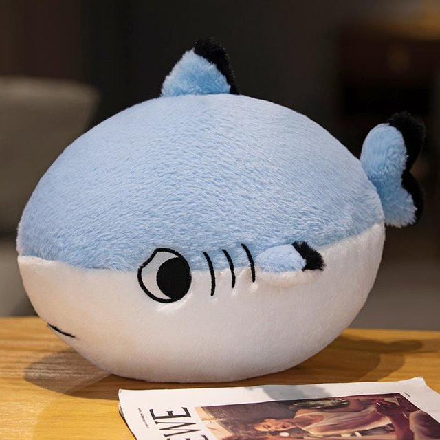 Yiran toy Haifisch-Plüsch-Spielzeug, weiche Puppe, 25cm, Blau - Bild 1