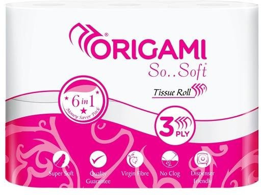Origami Toilettenpapier, 18 Rollen, pink - Bild 1