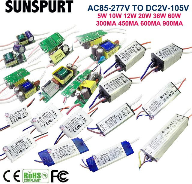 SUNSPURT LED Treiber IP67 Konstantstrom Adapter für Innen- und Außenbereich - Bild 1