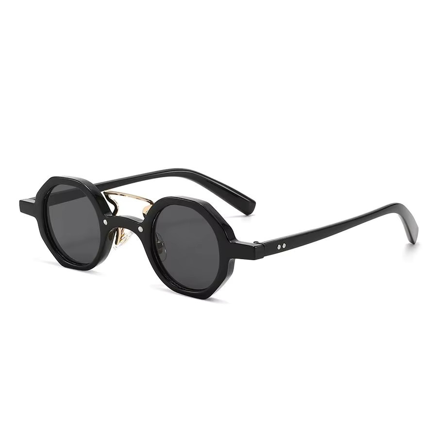 TWOOO Sonnenbrille, Unisex, Rund, Vollrand, Schwarz - Bild 4