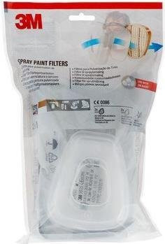 3M Atemfilter 6002 CR Partikelfilter A2P2 Braun für Farbspritzarbeiten 2 Stück - Bild 2