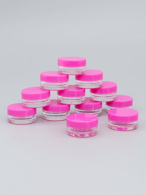 WeTrust Leere Kosmetik Tiegel aus Kunststoff in Pink und Purple, 12 Stück à 1g für Make-up und Cremes - Bild 1
