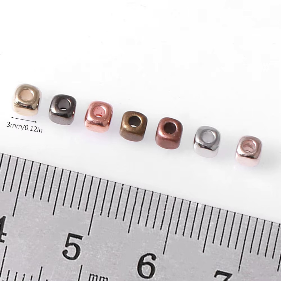 CCB Eckperlen, quadratisch und rund, 3 mm, gemischte Farben, Unisex - Bild 2