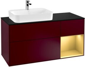 V&B Finion Waschtischunterschrank mit LED-Wandbeleuchtung und Regalfächern, Breite: 120 cm - Bild 1