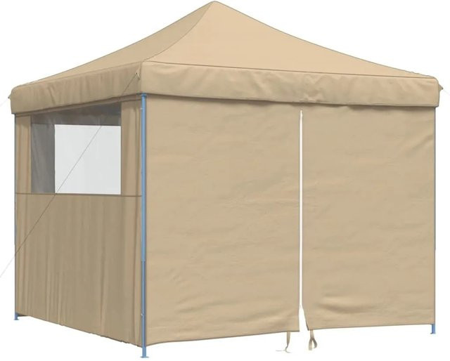 vidaXL Partyzelt Faltbar Pop-Up mit 4 Seitenteilen in Beige - Bild 1