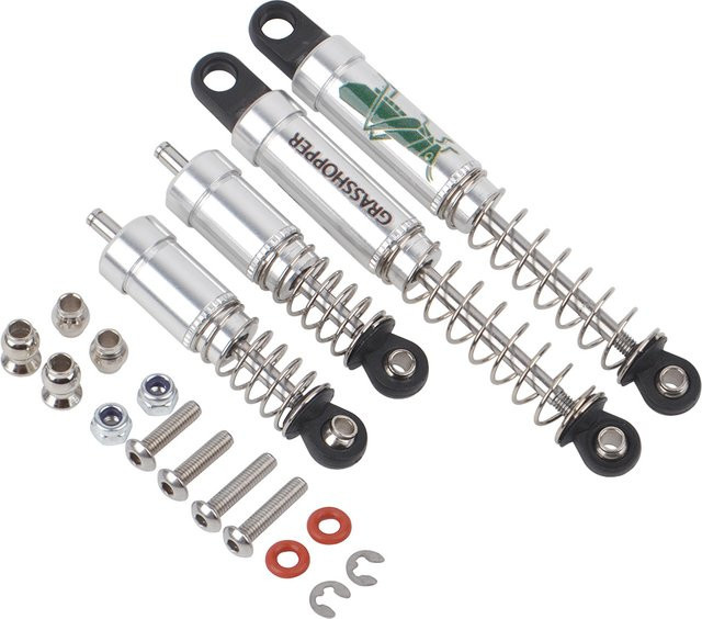 Tamiya Aluminium-Öl-Stoßdämpfer mit Aufkleber, Silber, Metall, Zubehör - Bild 1