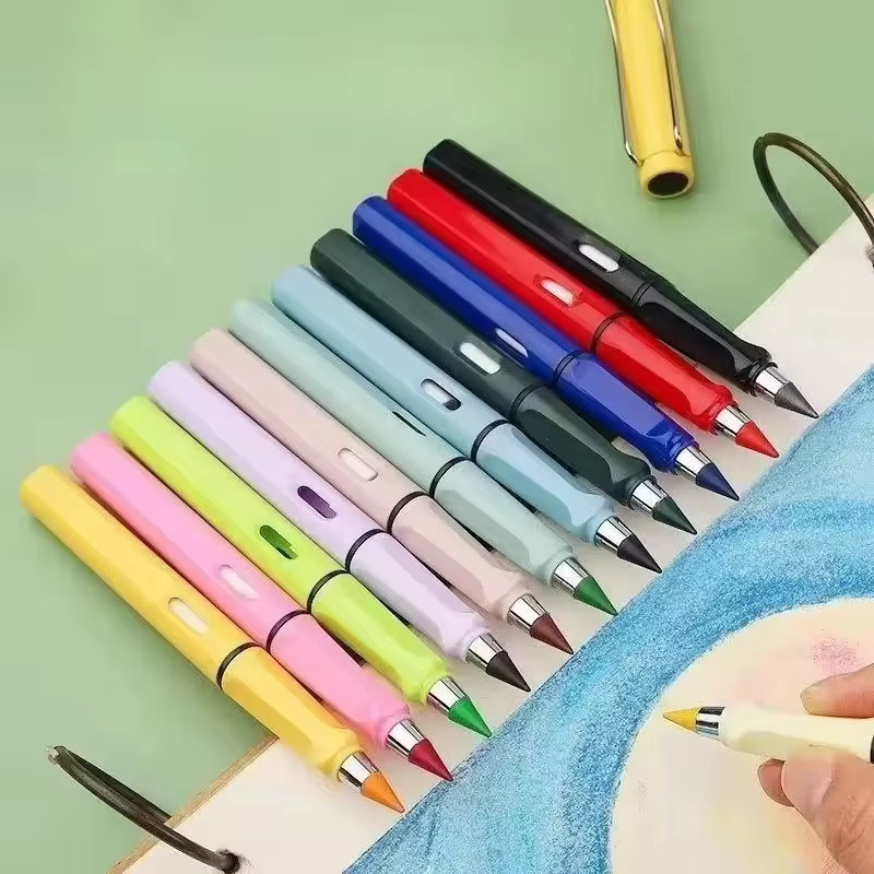 Ewiger radierbarer Stift mit austauschbarem Kopf in 12 Farben, umweltfreundliches Malzubehör für Schüler und Kinder zum Zeichnen - Bild 5