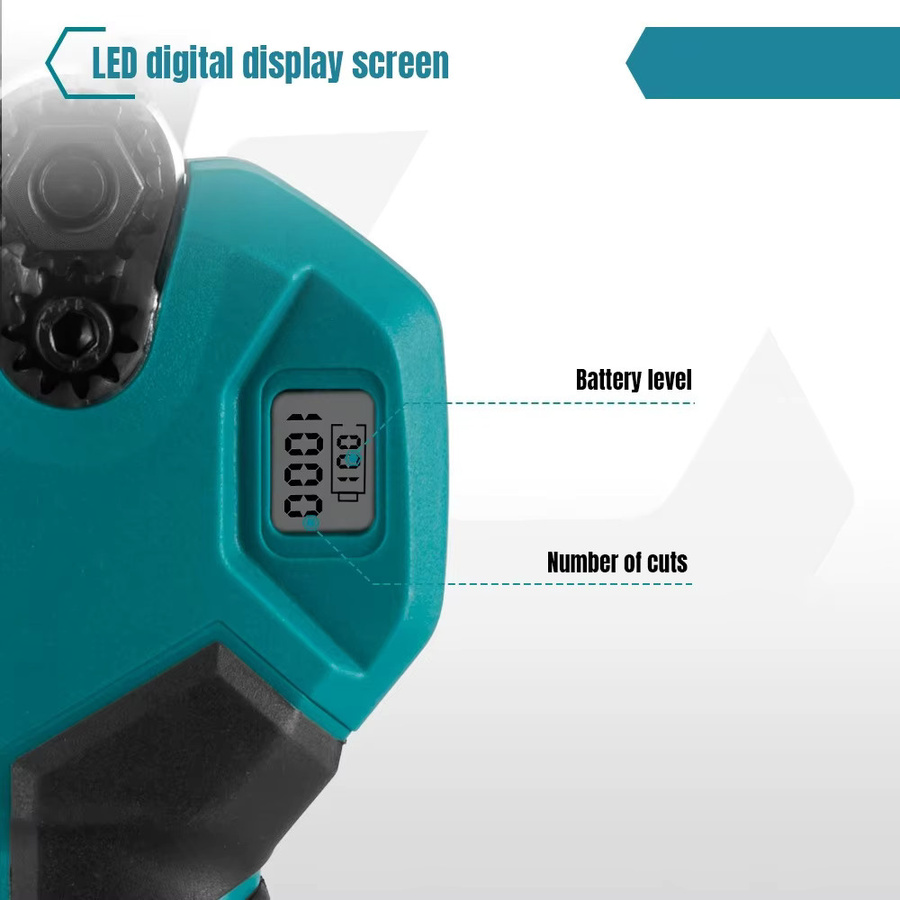 Kabellose elektrische Gartenschere mit 30mm Schneidkapazität und LCD-Display für Makita 18V Akku, bürstenlose Astschere mit 2-Gang-Funktion für Bonsai und Bäume - Bild 6
