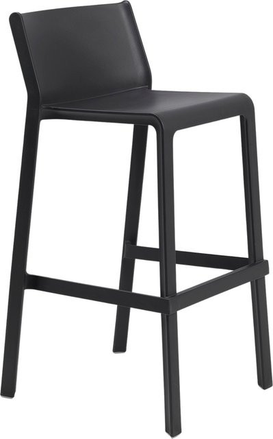 Nardi Trill Barhocker aus Kunststoff in Schwarz Matt für Garten, Balkon und Terrasse - Bild 1