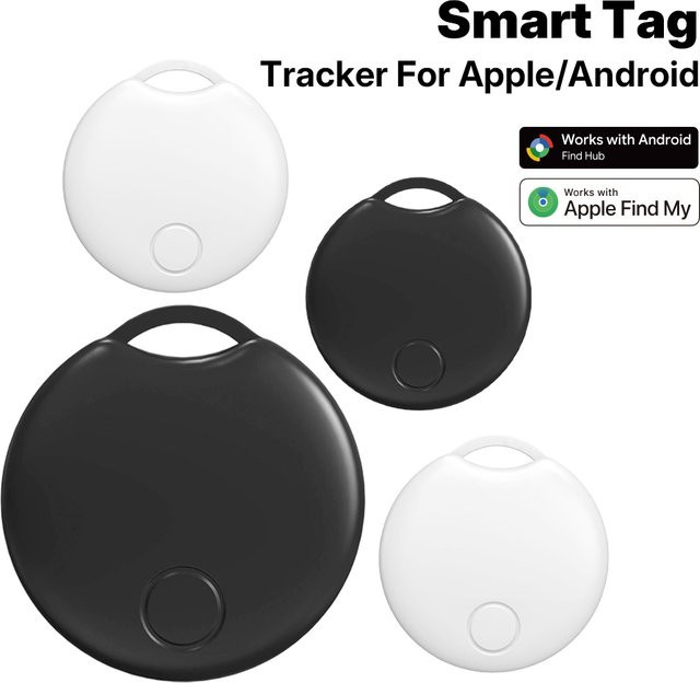 HaveDeer 4er-Set 2-in-1 Dual-Mode Smart Tracker für Apple Find My und Google Find My Device App zur globalen Ortung für iOS und Android, Schwarz und Weiß - Bild 1