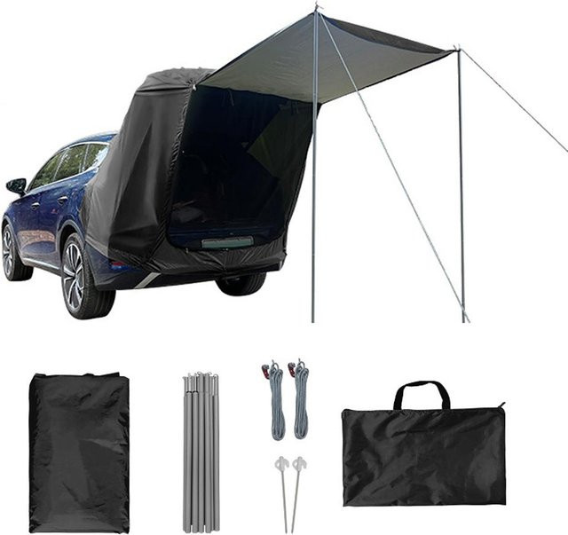 TOMTOP JMS Outdoor-Auto-Kofferraum-Zelt mit Baldachin für Camping und Picknick, Schwarz - Bild 1