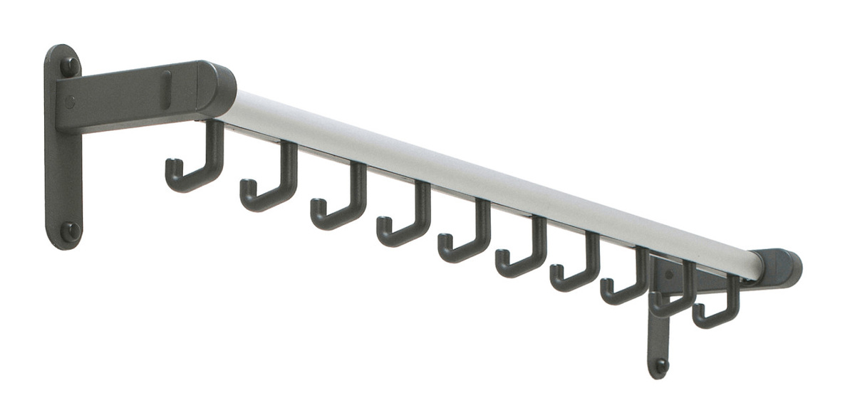 Wandgarderobe Tertio HA von BIGBOXX in Weiß, modern und matt aus Metall - Bild 1