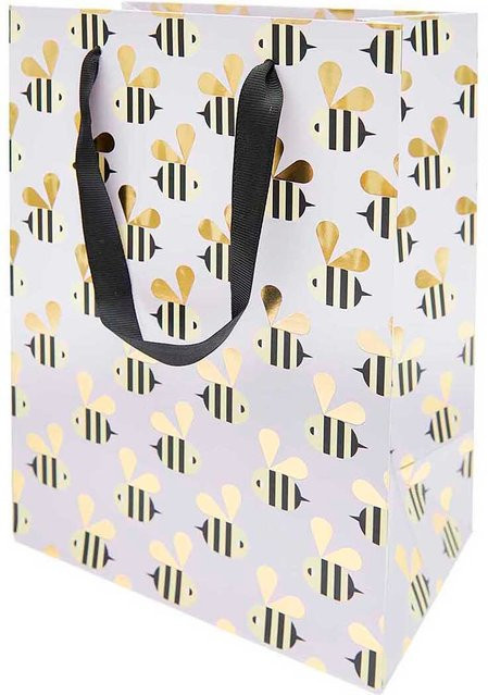 Rico Design Paper Poetry Geschenktüte Bienen in Lila und Multicolour B/T/H: 18 x 26 x 12 cm - Bild 1