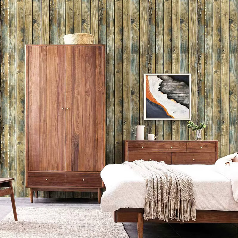 Selbstklebende Vinyl Tapete in Holzoptik von KALYNN, Distressed Holz Design in Braun zur Dekoration von Küchentheken und Regalen - Bild 2