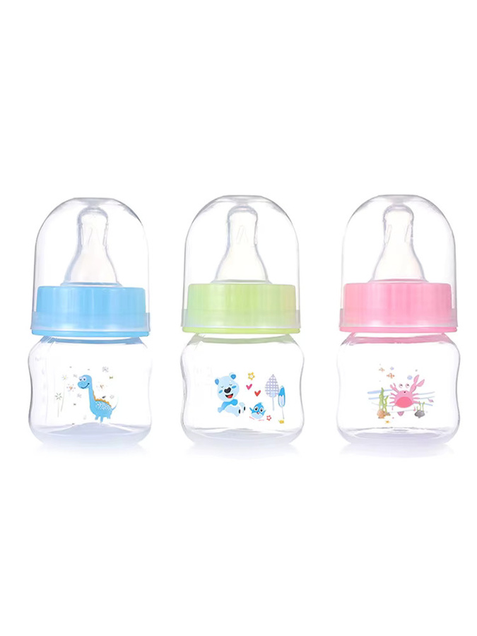 Tragbare Mini Baby Stillflasche BPA-frei für Neugeborene, Pink/Transparent, 50 ml - Bild 1