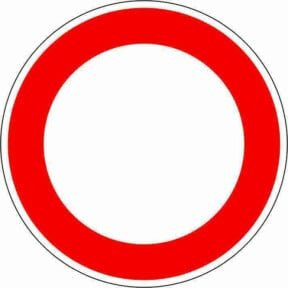 Verkehrszeichen VKZ.250 Ronde Durchfahrt Verboten aus Aluminium in Rot, Durchmesser: 60 cm - Bild 1