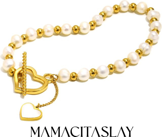 MamacitaSlay Armband, 18K vergoldet, Edelstahl, Perle, Damen - Bild 1