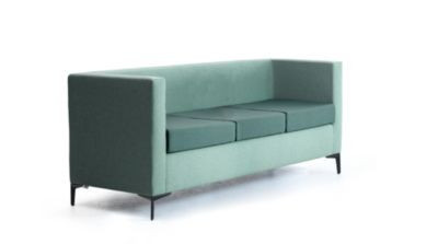 Leyform 3-Sitzer Sofa in Dunkelpetrol und Hellpetrol mit Stoffbezug, B/T/H: 173 x 60 x 73 cm - Bild 1