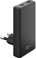 Goobay USB-C PD GaN 90 Grad Dual-Schnellladegerät in Schwarz - Bild 1
