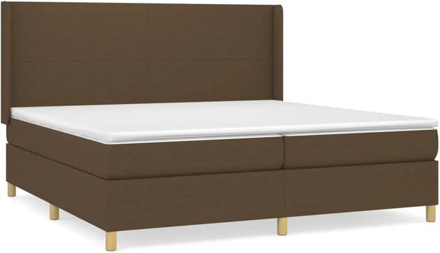 vidaXL Boxspringbett Hybrid mit Matratze Dunkelbraun B/T/H: 200 x 200 x 118 cm - Bild 1