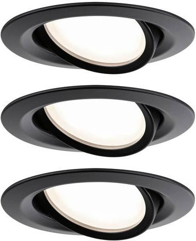 Paulmann Nova Plus LED-Einbauleuchte Set, rund, Schwarz, 6W, dimmbar und anschließbar - Bild 1