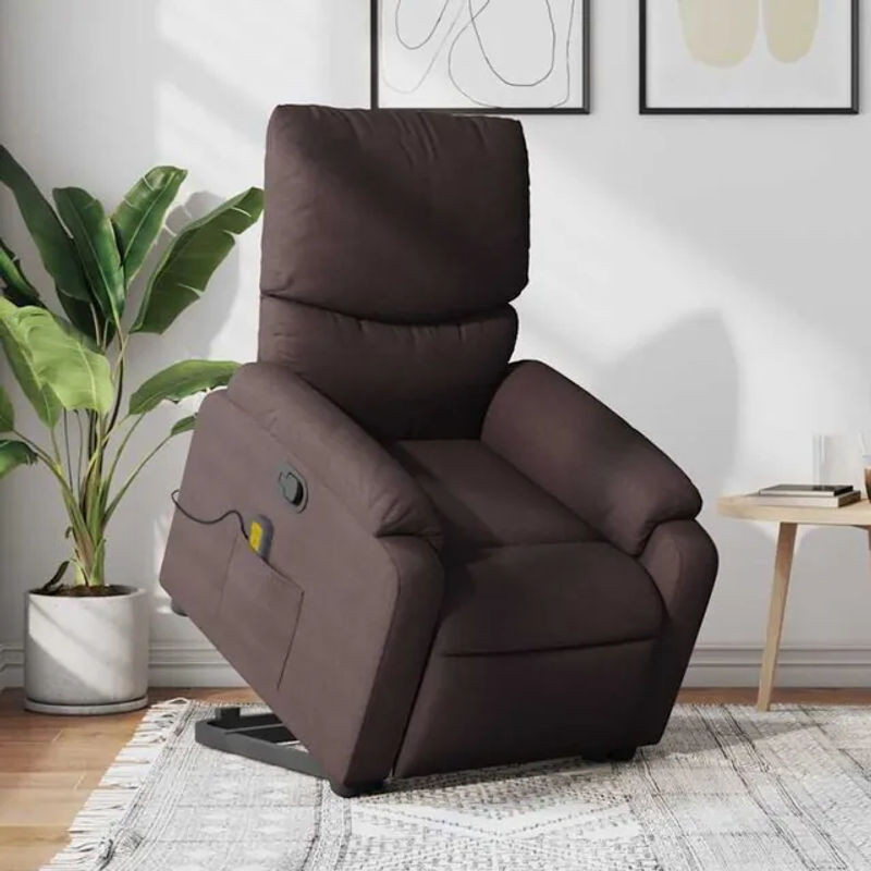 Massagesessel mit Aufstehhilfe von vidaxl in Braun aus Stoff - Bild 1