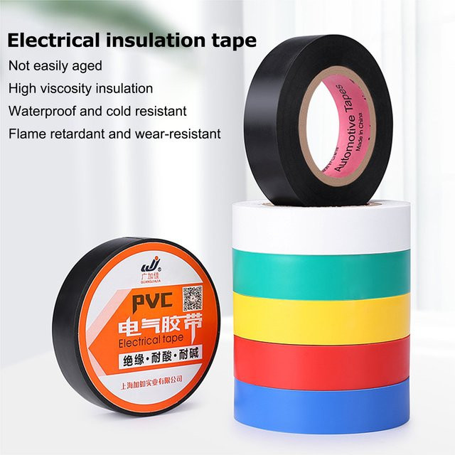 6 Stück professionelles Isolierband aus PVC in Schwarz, Breite: 15 mm, Breite: 8 mm - Bild 1