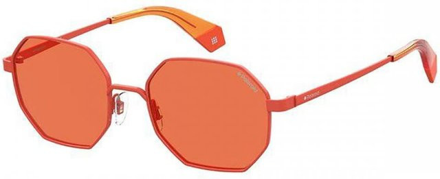 Polaroid PLD 6067 S Sonnenbrille, Vollrand, Hexagonal, Stainless Steel, Orange/Red, Unisex - Bild 1