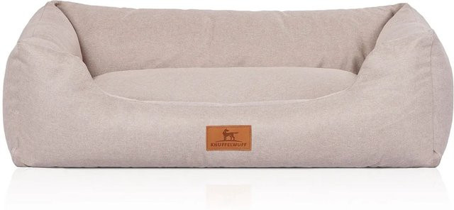 Knuffelwuff Hundebett Emma Velours Beige M-L Breite: 85 cm, Tiefe: 63 cm - Bild 1