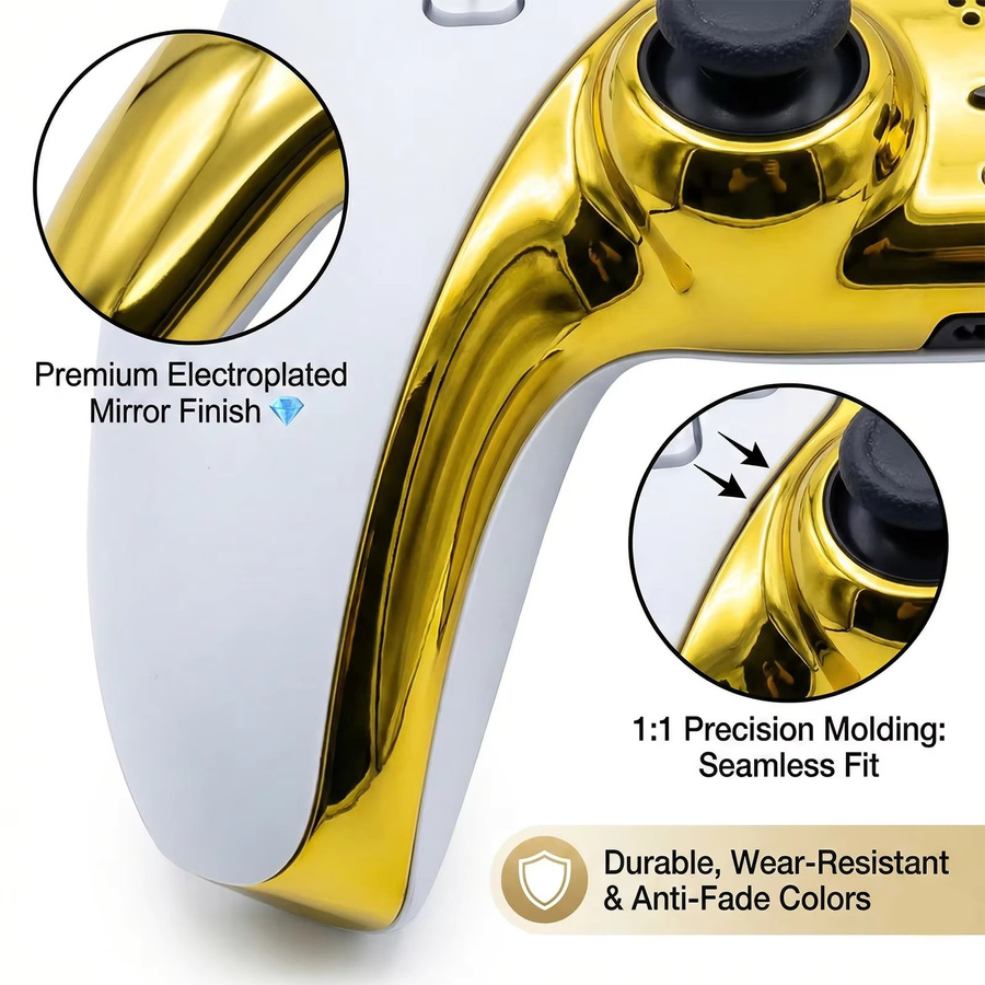 DUNTIS Chrom Zierleiste für PS5-Controller-Joystick in Silber inklusive Hebelwerkzeug für DIY Präzisionsanpassung - Bild 2