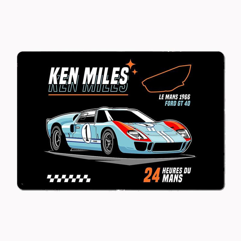 ZX ART GT40 Ken Miles Le Mans 1966 Metallschild Poster, Vintage Automobil Wanddeko, B: 30 cm, H: 20 cm - Bild 2