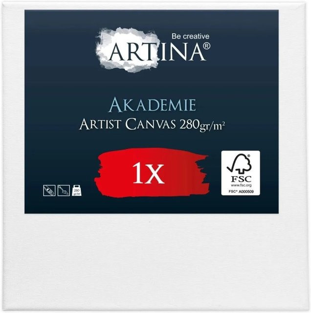Artina Akademie Keilrahmen aus FSC-zertifiziertem Holz mit weißer Baumwollleinwand B/H: 50 x 50 cm - Bild 1