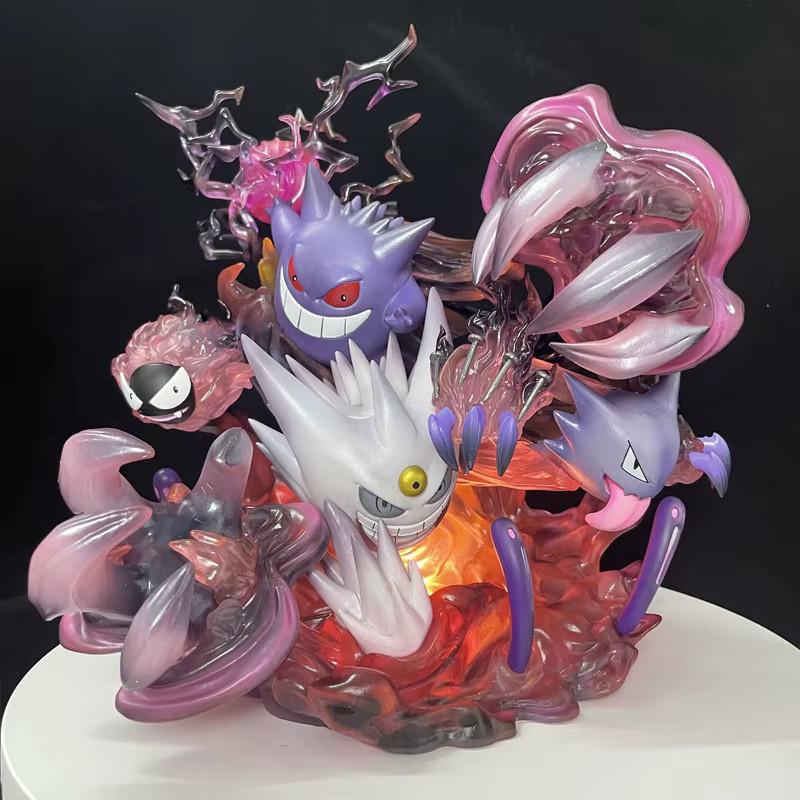 Bandai Gengar Familien-Evolution-Set GK-Figur mit Shadow Ball Design, Anime-Geisterstatue in Multicolor und Weiß - Bild 2