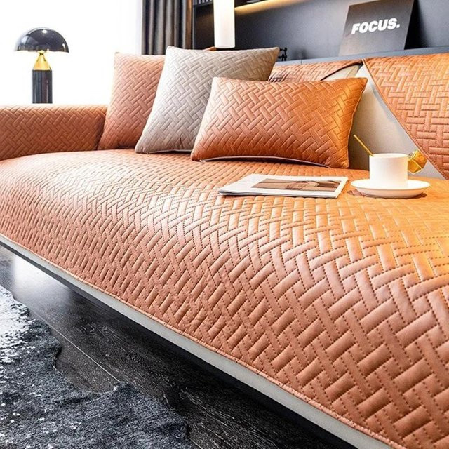 Yupartex Jacquard-Sofabezug in Braun, wasserdichte und rutschfeste Sofamatte für Haustiere, B/B: 70 x 70 cm - Bild 1